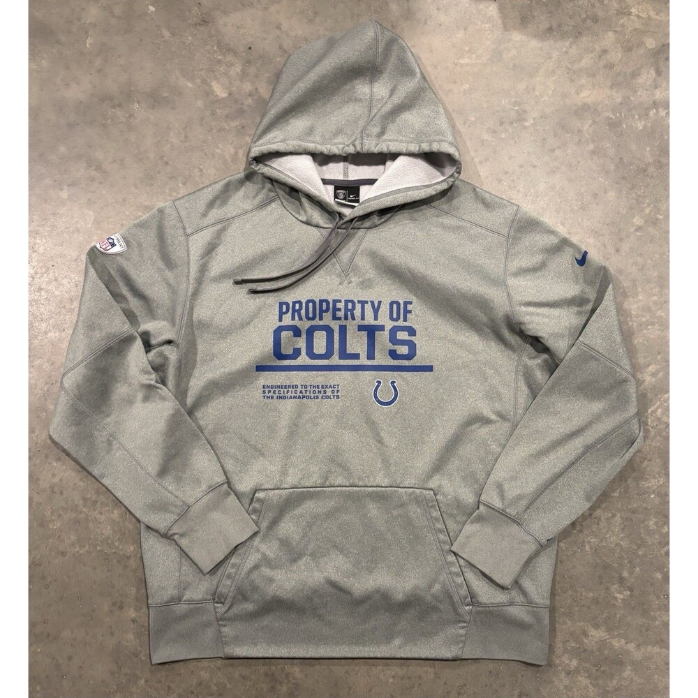 Nike Indianapolis Colts Thermafit Hooded Sweatshirt Mens XL Gray NFL